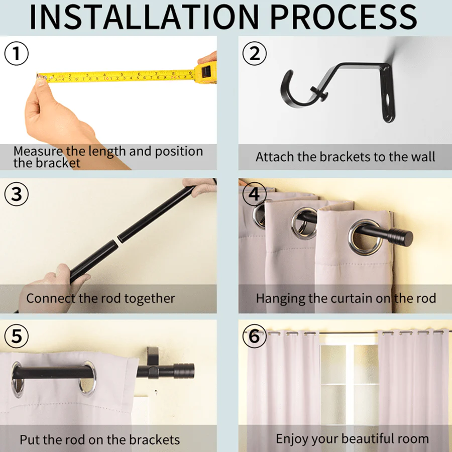 Basic Adjustable White Curtain Rod - Image 20