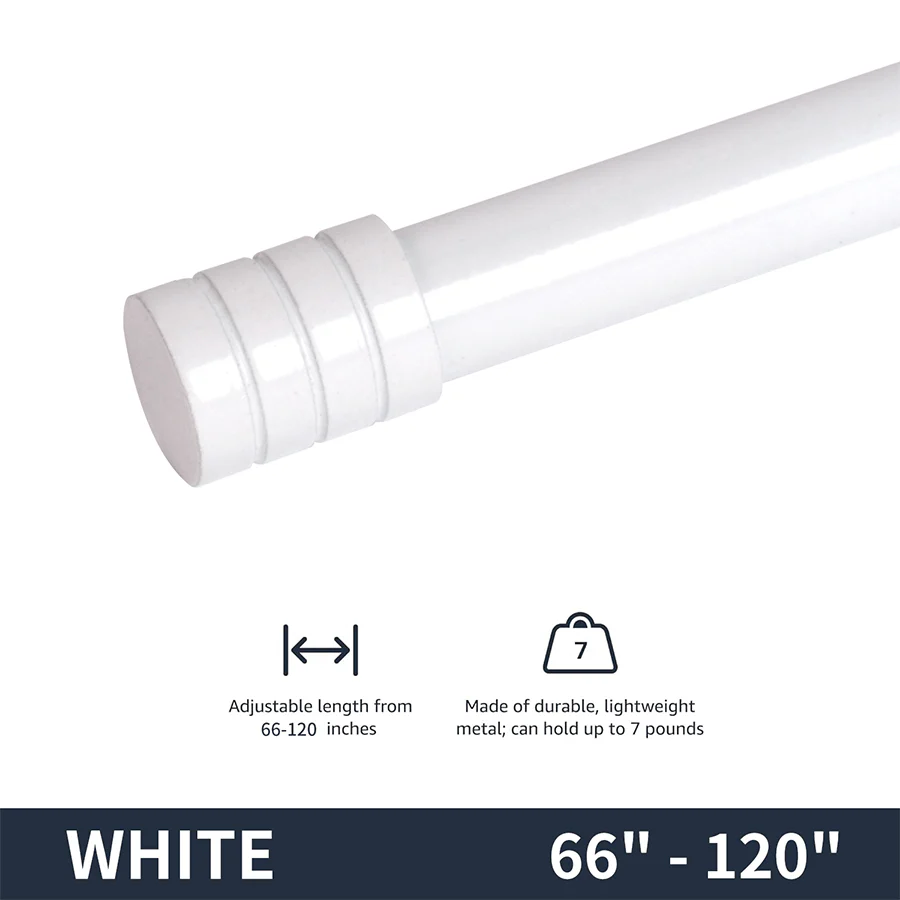 Basic Adjustable White Curtain Rod - Image 24