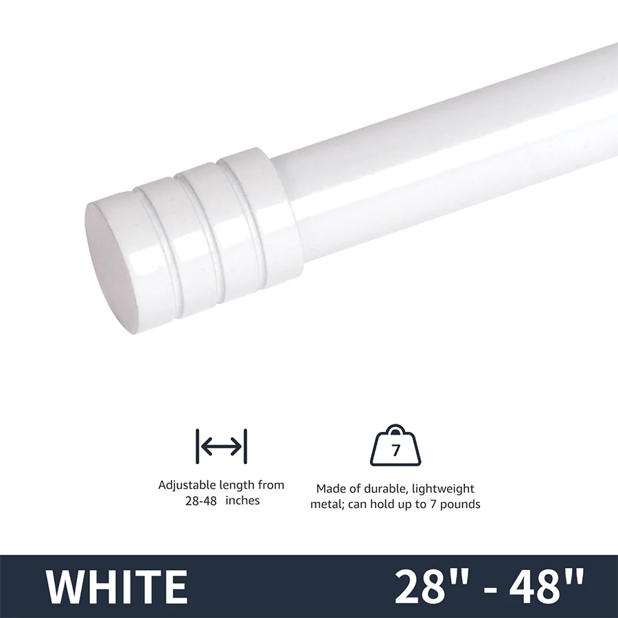 Basic Adjustable White Curtain Rod - Image 4