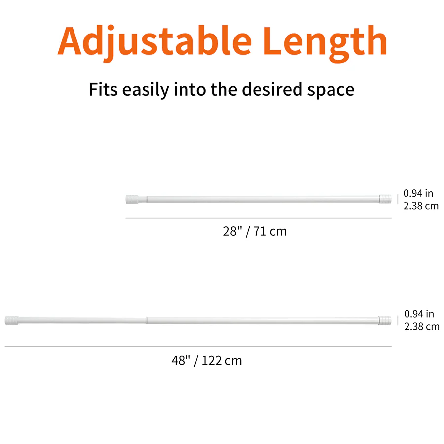 Basic Adjustable White Curtain Rod - Image 6