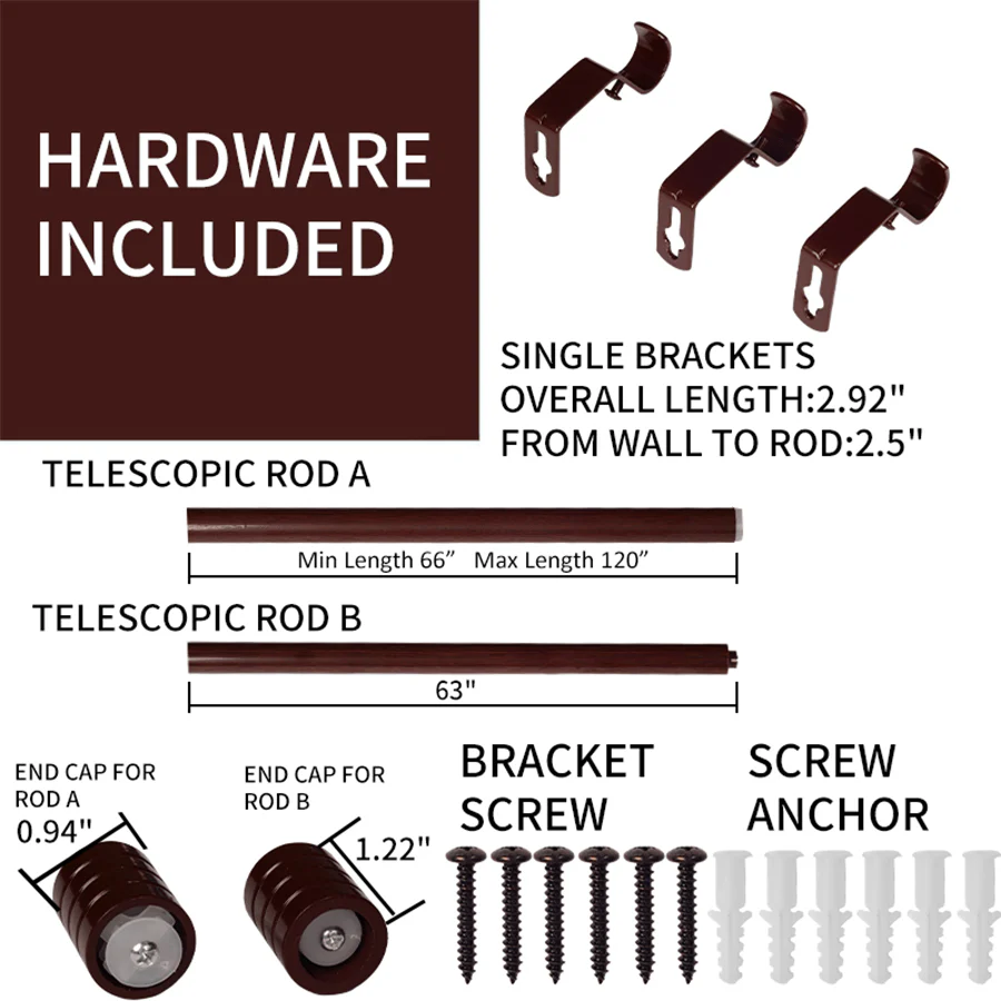 Basic Adjustable Wood Curtain Rod - Image 23