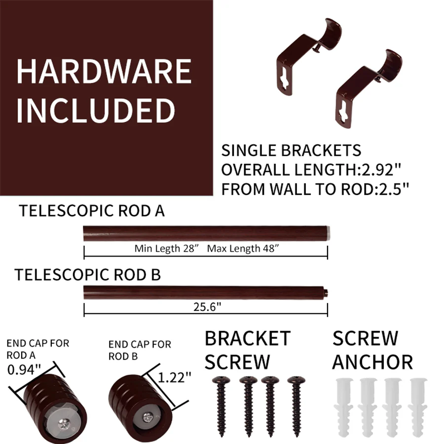 Basic Adjustable Wood Curtain Rod - Image 9