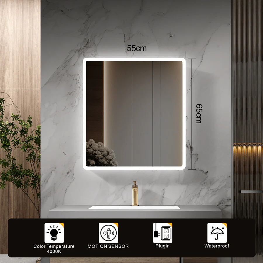 Bathrm Cabinet Mirror with 2 Doors & LED - Image 4