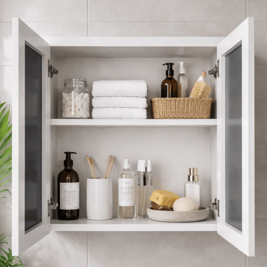 Bathrm Cabinet Mirror with 2 Doors & LED - Image 6