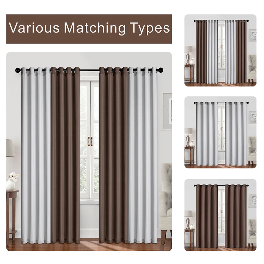 Bela Plain & Print Set of 4 Curtains - Image 3
