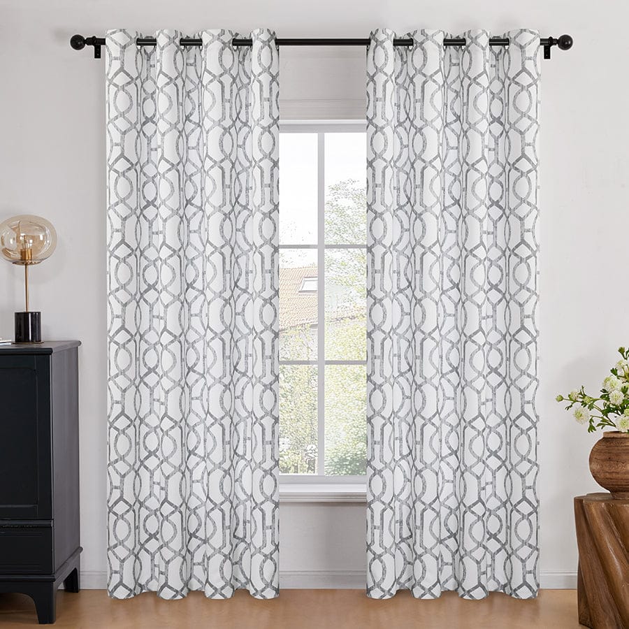 Belysa Plain & Printed Set of 4 Curtains - Image 7