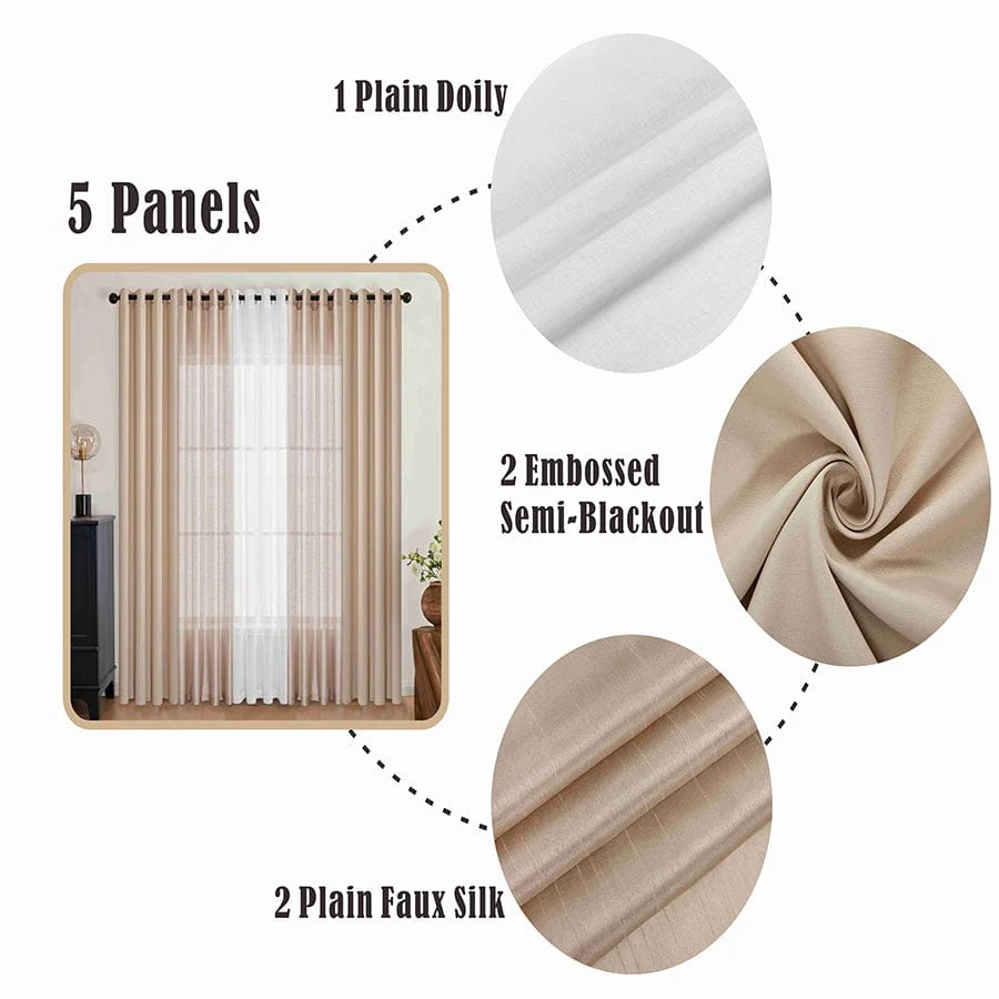 Berend Plain Set Of 5 Curtains - Image 11