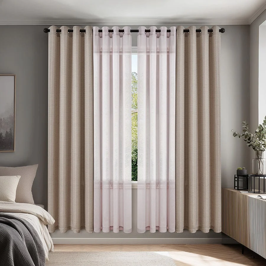 Betine Plain & Printed Set of 4 Curtains - Image 2