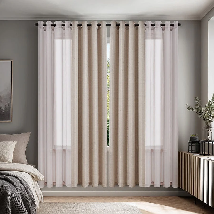Betine Plain & Printed Set of 4 Curtains - Image 3