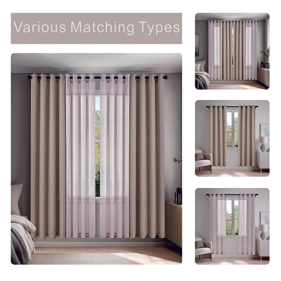 Betine Plain & Printed Set of 4 Curtains - Image 4
