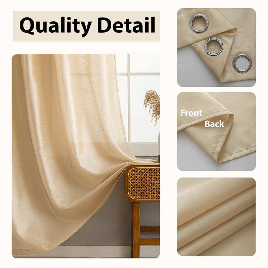 Birre Set of 2 Faux Silk Curtains - Image 7
