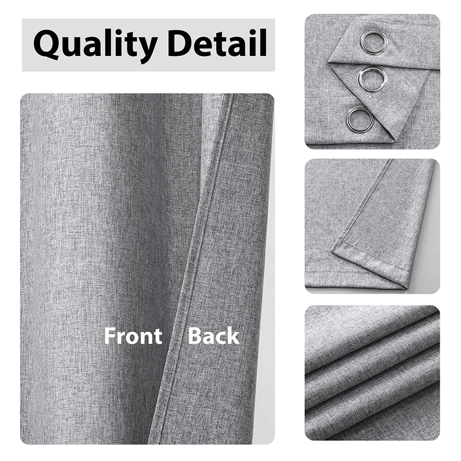 Blas Grey Linen Curtain - Image 3