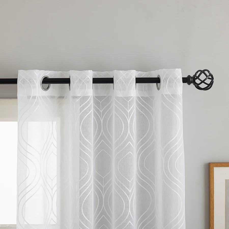 Blix Embroidered Sheer Curtain - Image 3
