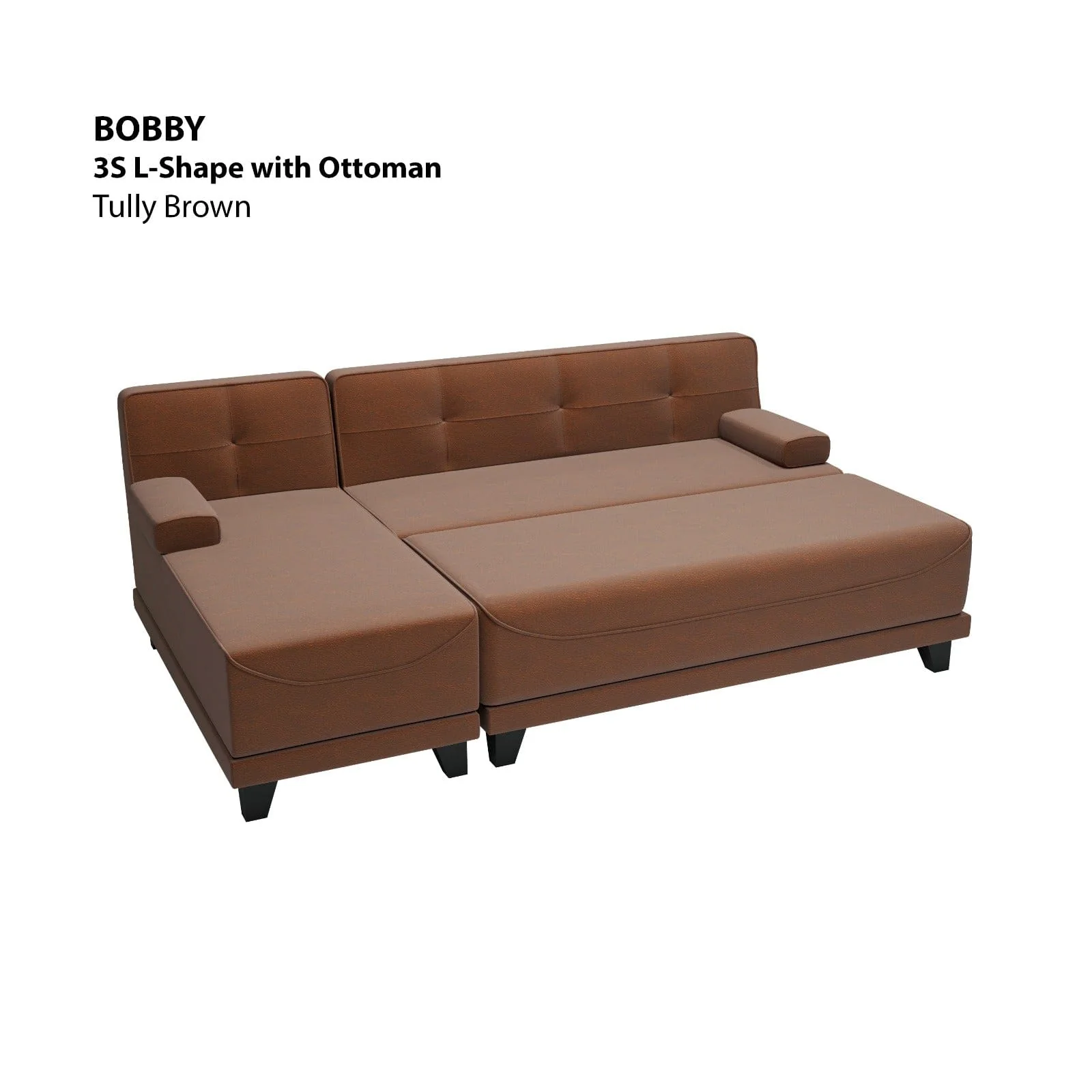 Bobby 3 Seat L-shape with Ottoman Sofa - Image 16