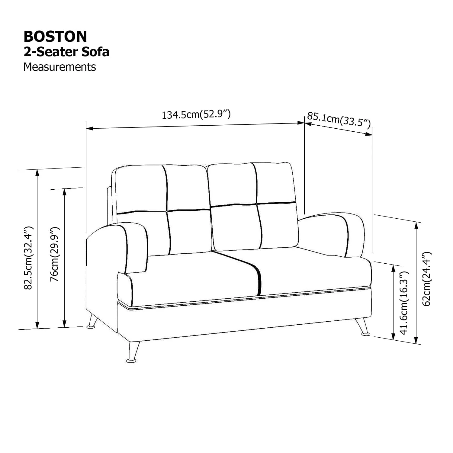 Boston 2 Seater Sofa - Image 20