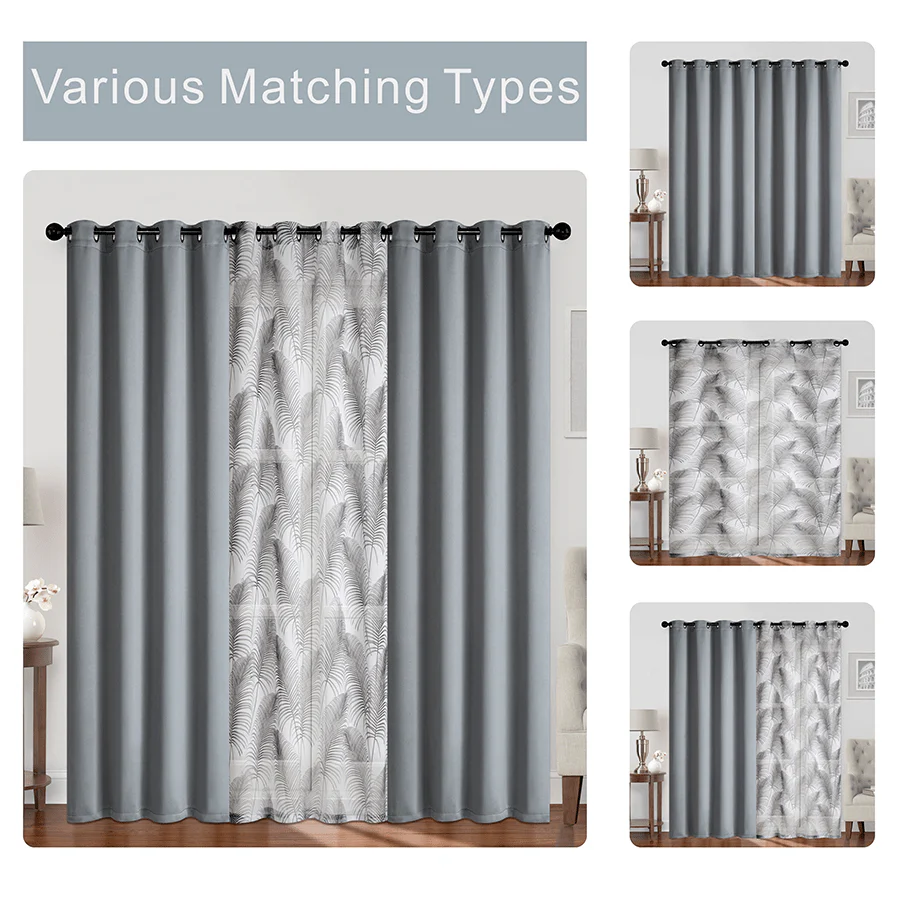 Bothild Plain & Print Set of 3 Curtains - Image 3