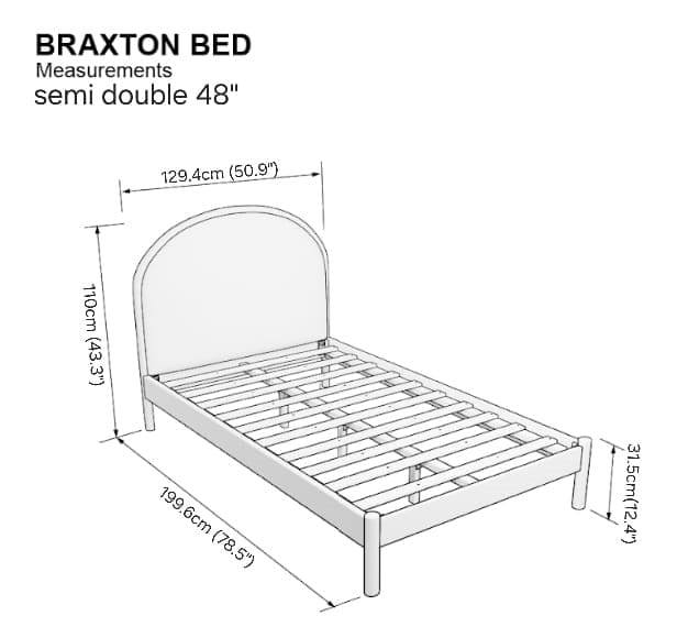 Braxton Bed 48x75" - Walnut Brown - Image 8