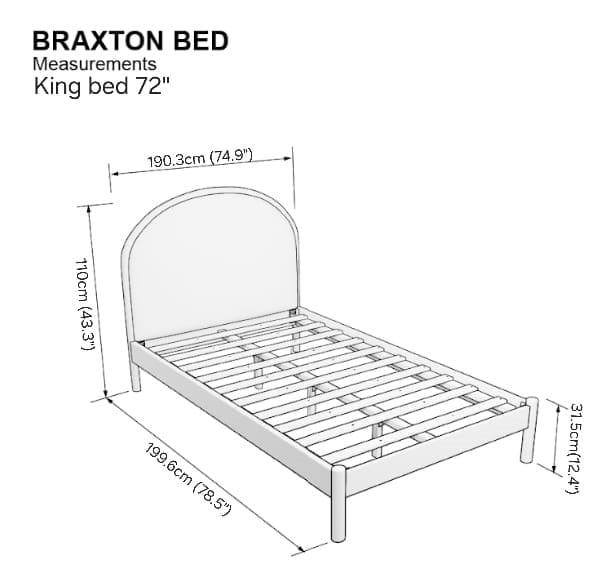 Braxton Bed 72x75" - Walnut Brown - Image 8