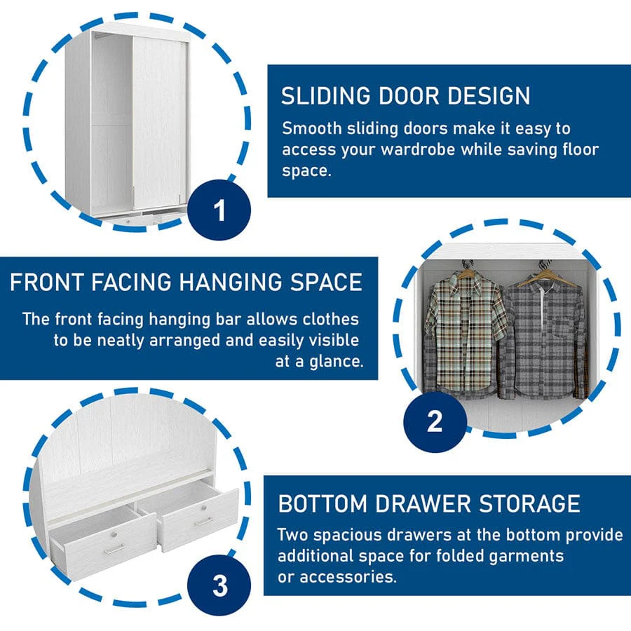 Wade Narrow Sliding Wardrobe - Image 11