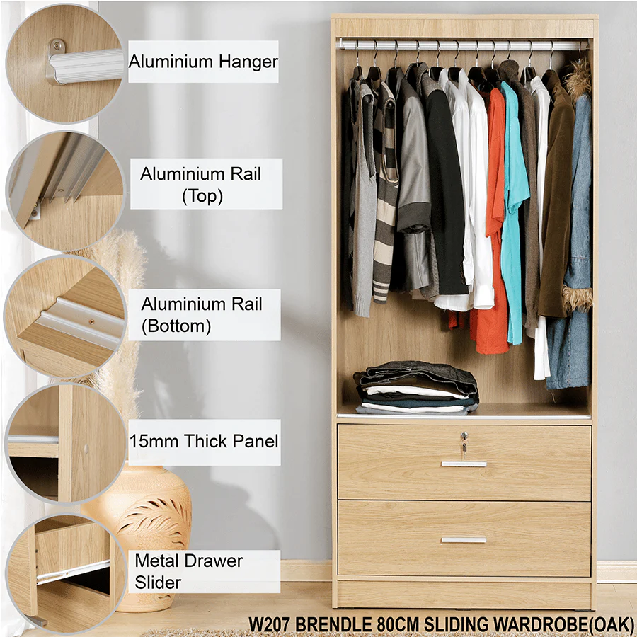 Brendle 80 cm Sliding Wardrobe - Image 30