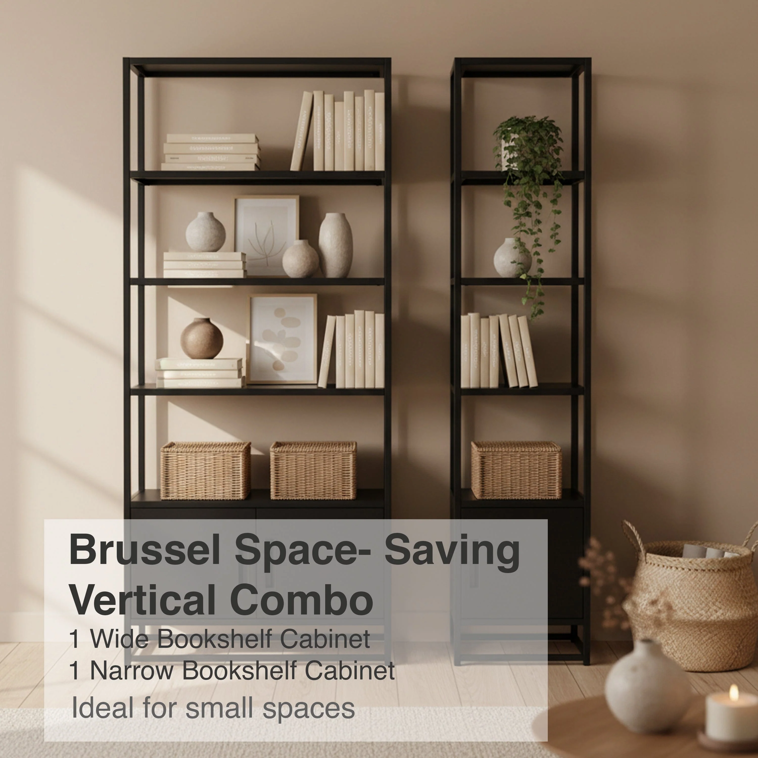 Brussel Narrow Book Shelves Cabinet - Image 21
