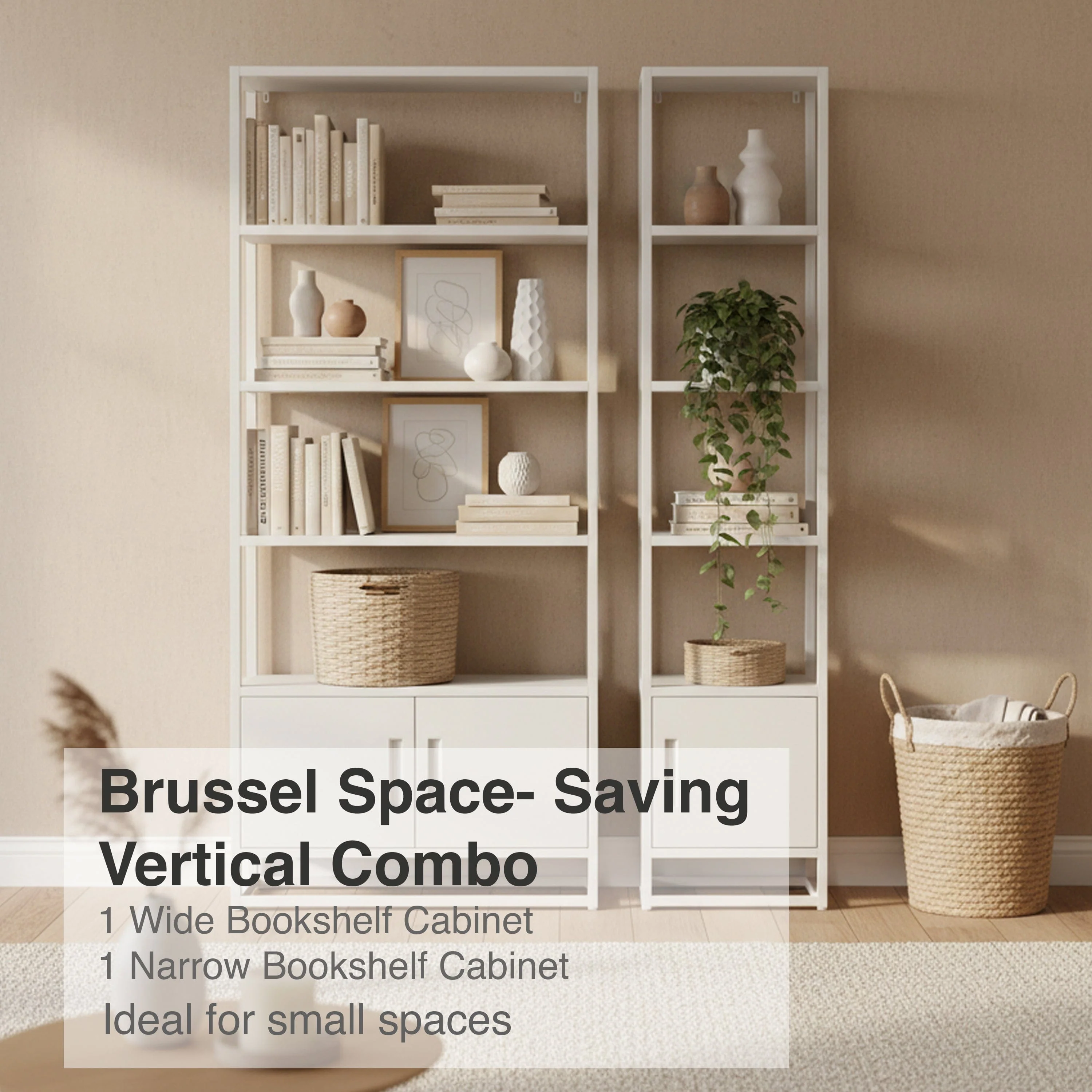 Brussel Narrow Book Shelves Cabinet - Image 8
