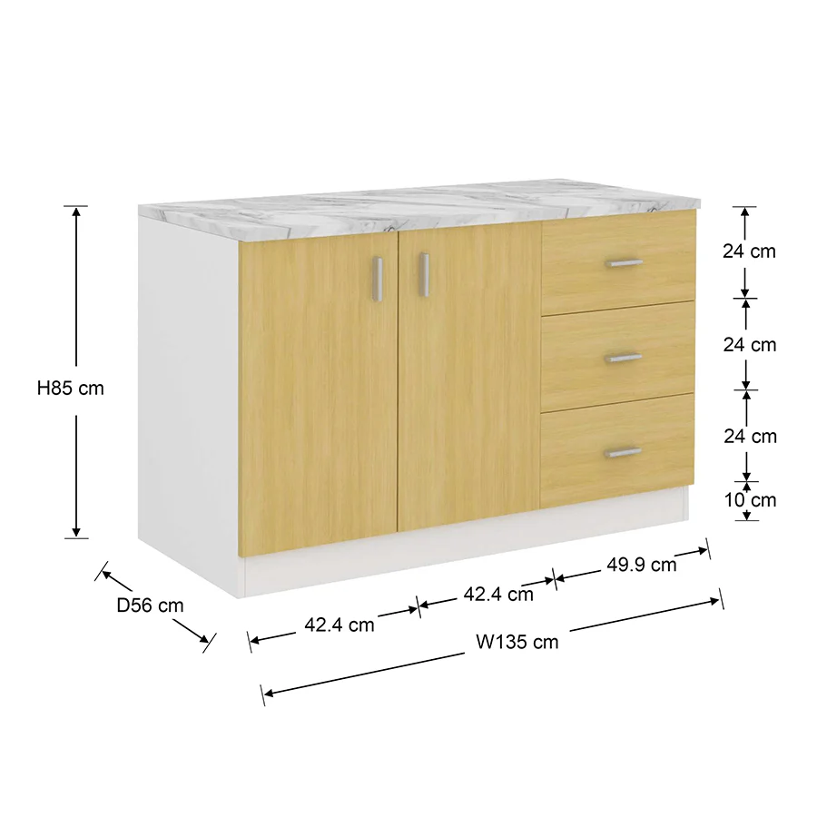 Cabello Base Cabinet 135cm - Image 12