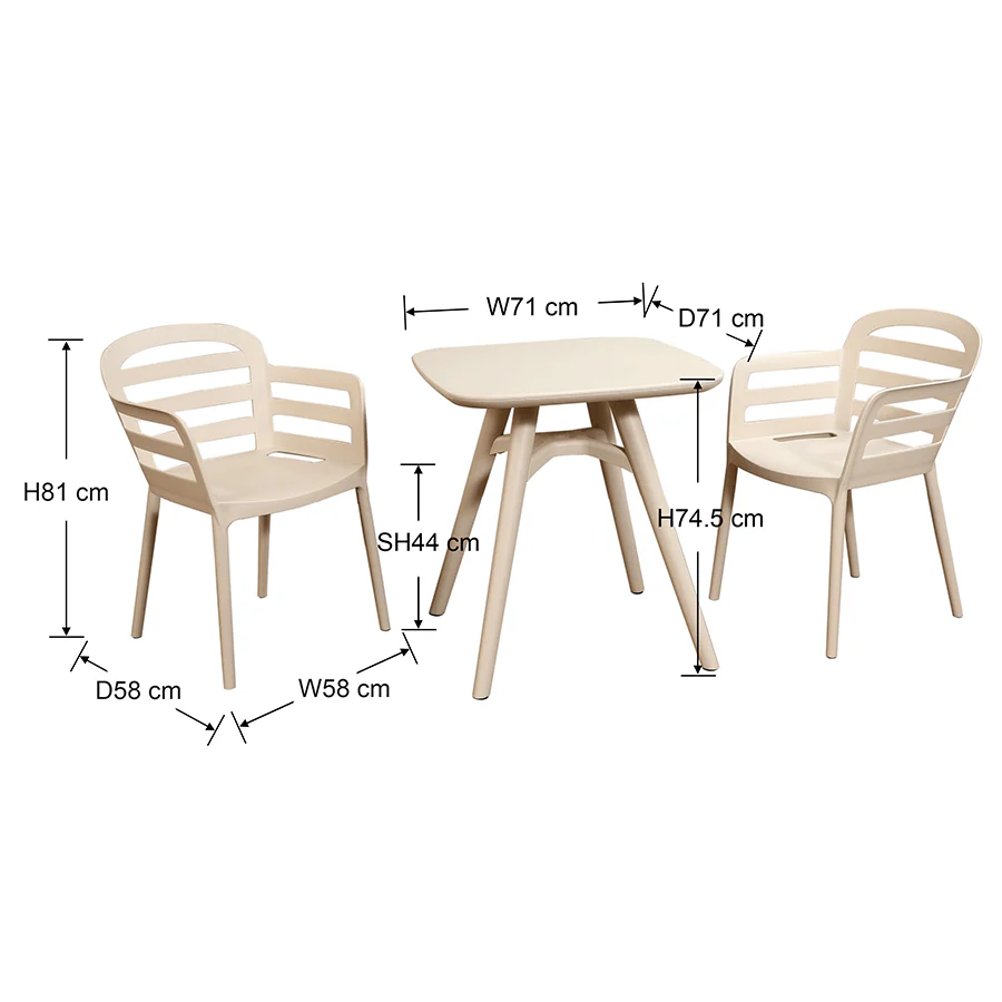 Calipso 2 Seater Outdoor Dining Set - Image 16