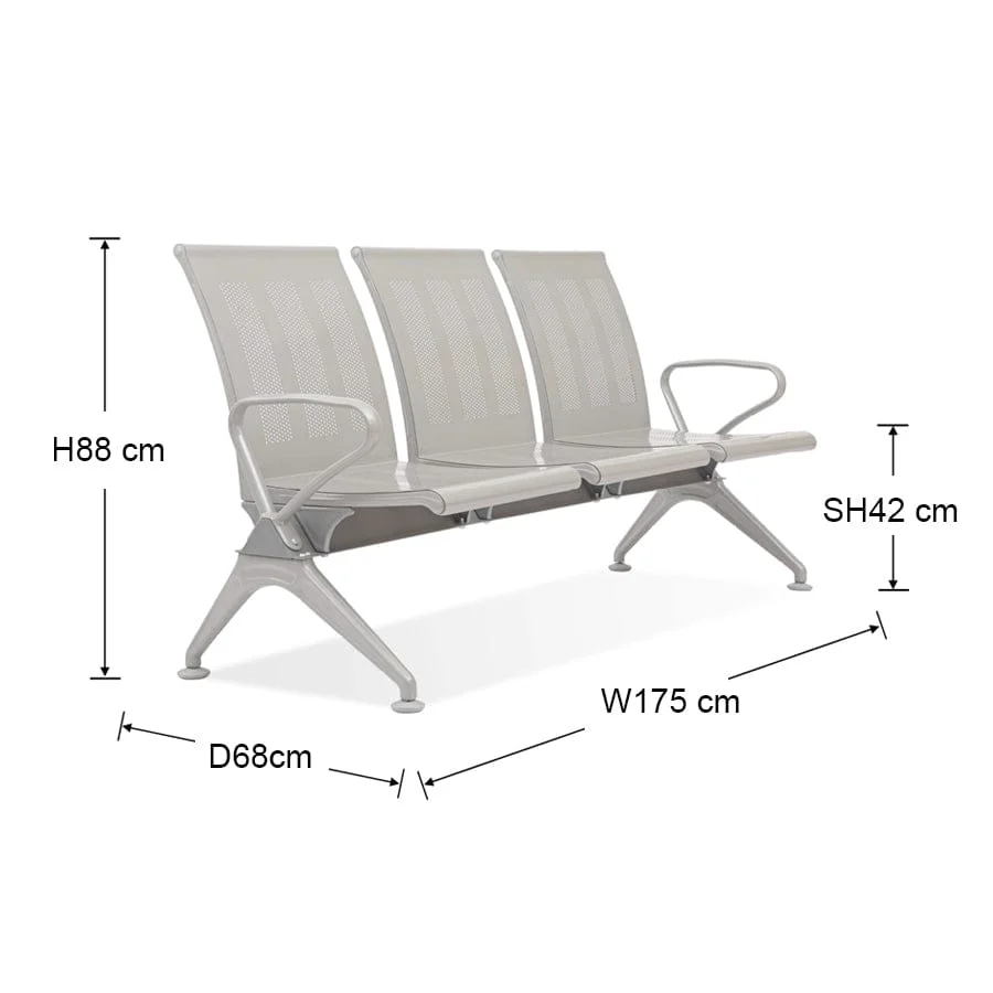 Calix 3 Seater Public Chair - Image 9