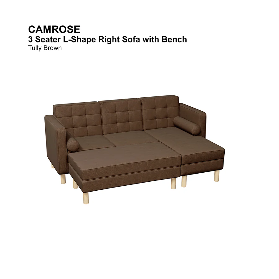 Camrose 3 Seat L-shape Right with Bench - Image 15