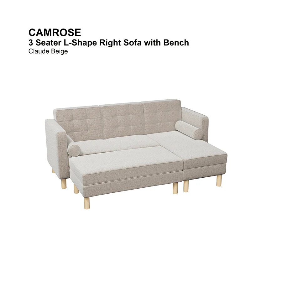 Camrose 3 Seat L-shape Right with Bench - Image 19
