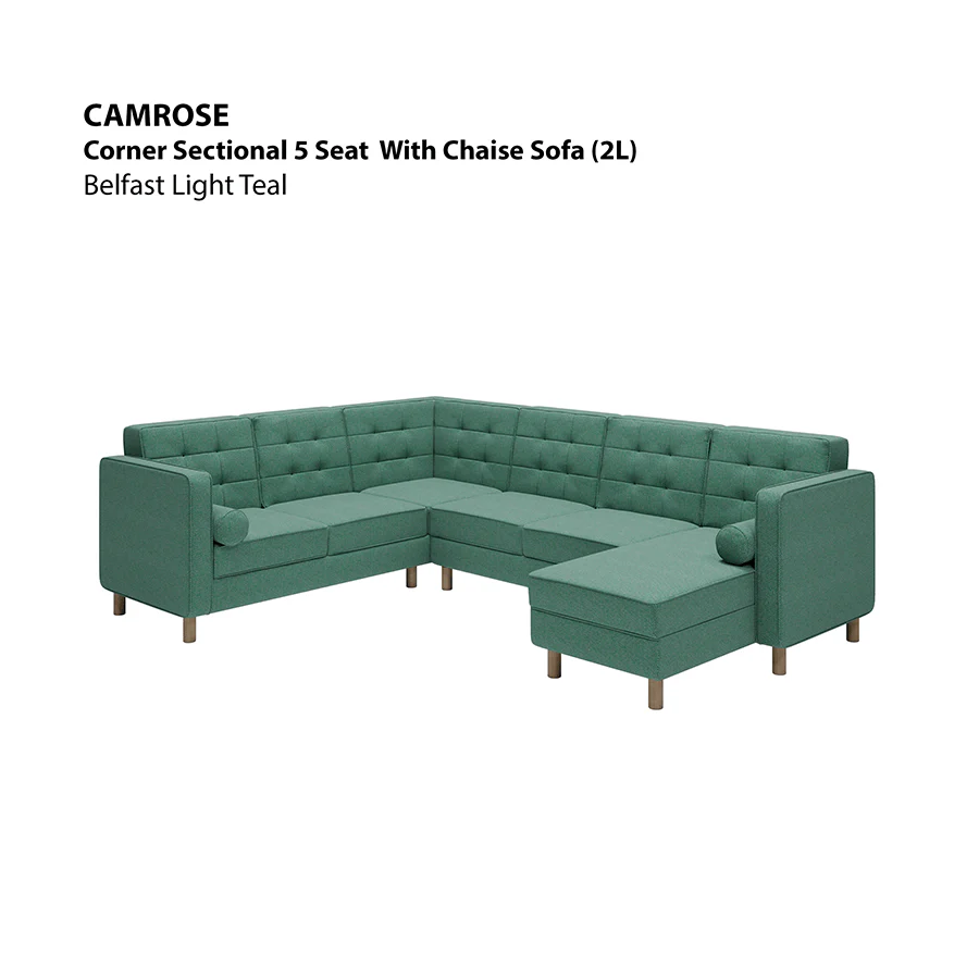 Camrose Corner Sectional 5 Seat with Chaise (2L) Sofa - Image 11