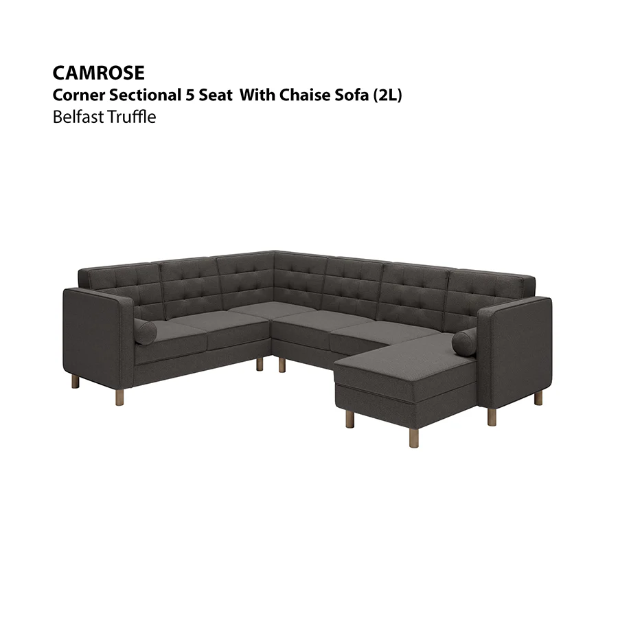 Camrose Corner Sectional 5 Seat with Chaise (2L) Sofa - Image 12