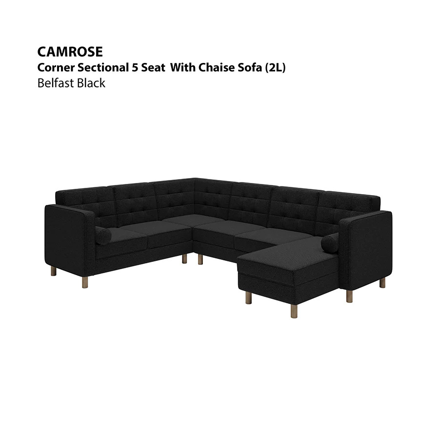 Camrose Corner Sectional 5 Seat with Chaise (2L) Sofa - Image 13