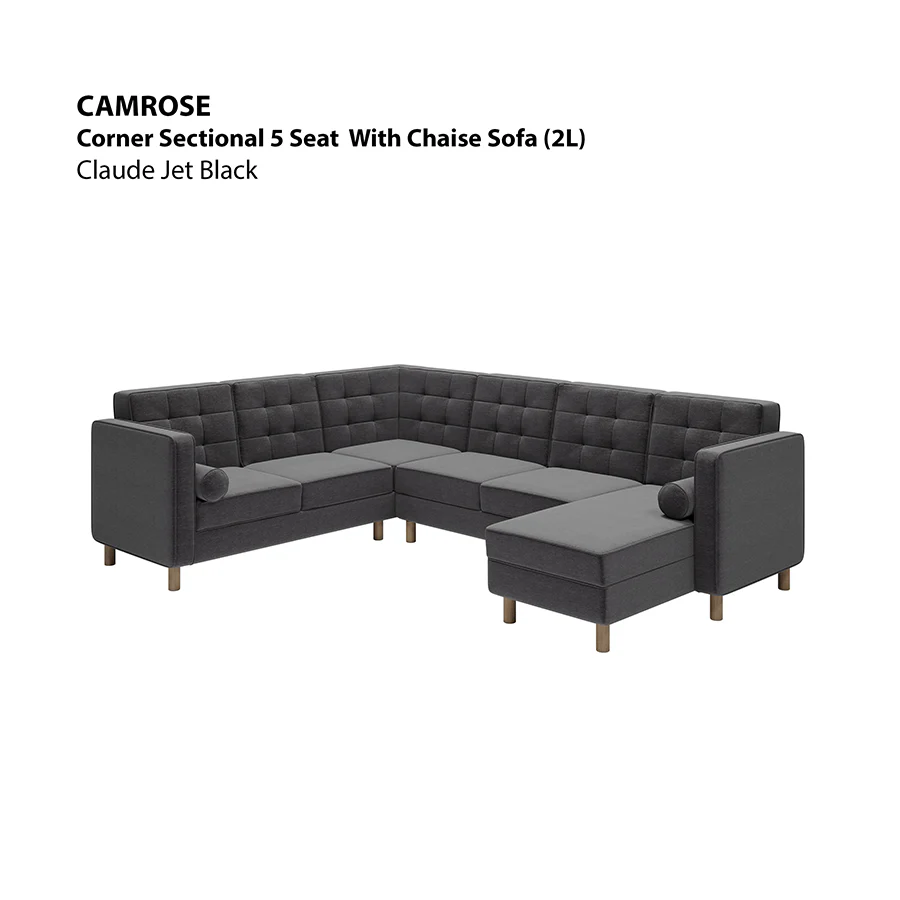 Camrose Corner Sectional 5 Seat with Chaise (2L) Sofa - Image 18