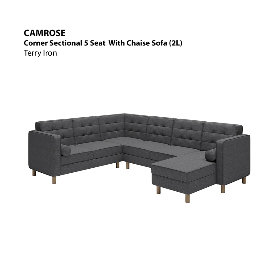 Camrose Corner Sectional 5 Seat with Chaise (2L) Sofa - Image 22