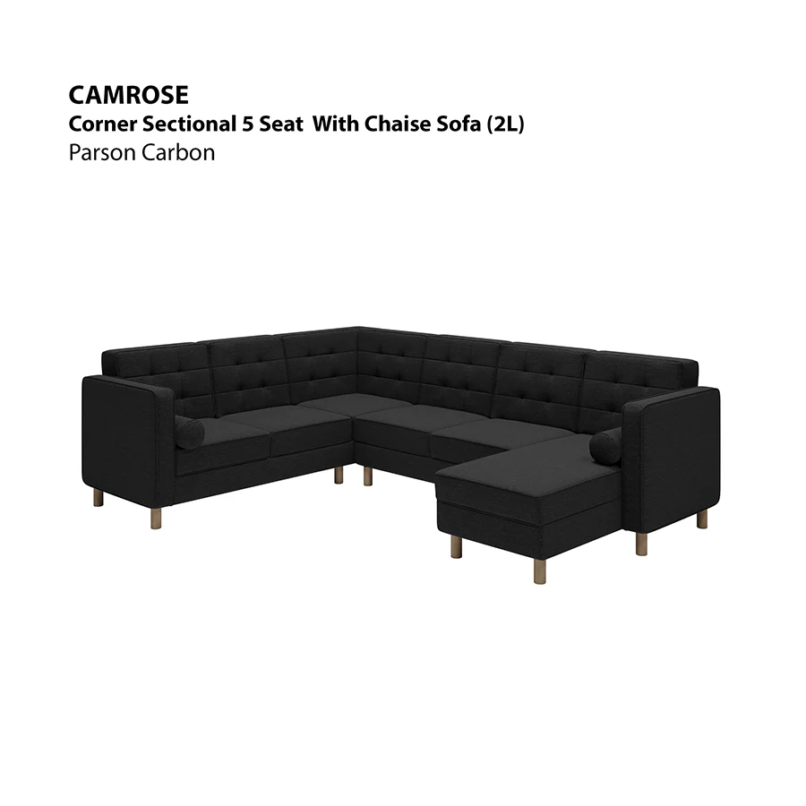 Camrose Corner Sectional 5 Seat with Chaise (2L) Sofa - Image 6