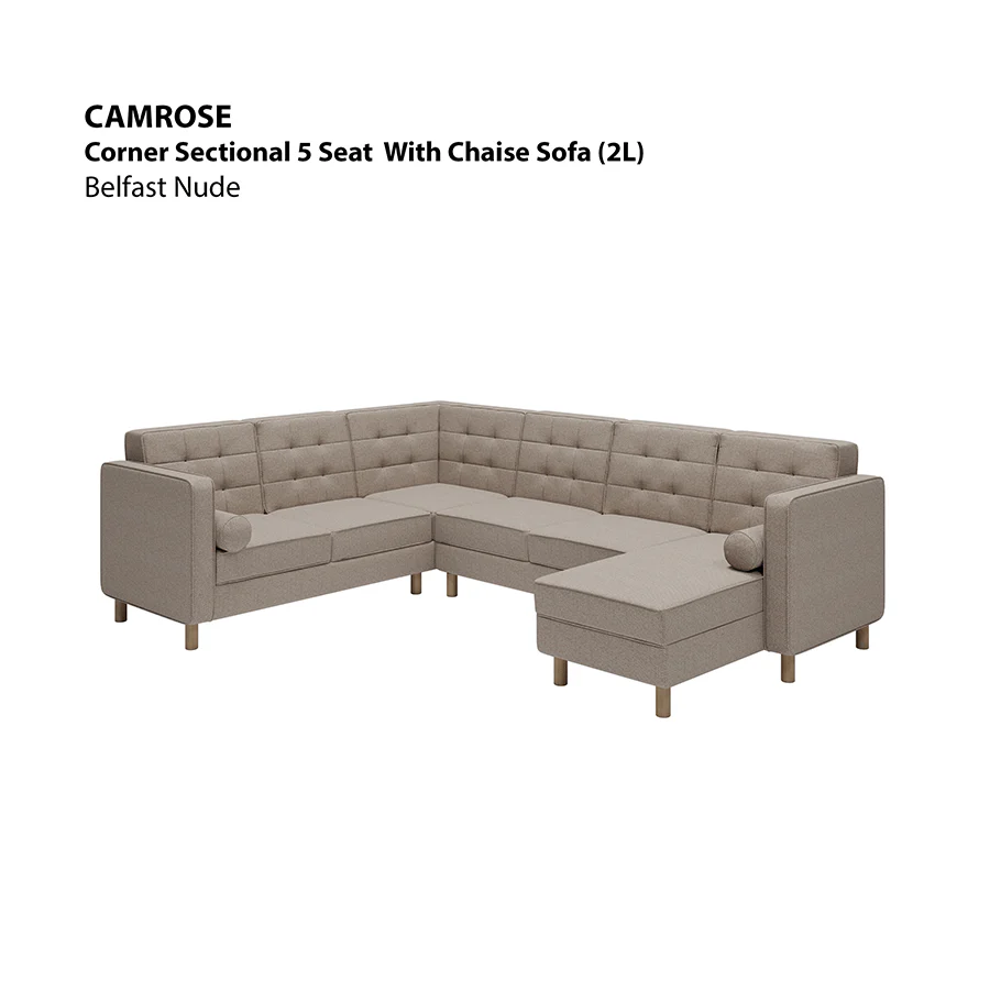 Camrose Corner Sectional 5 Seat with Chaise (2L) Sofa - Image 8