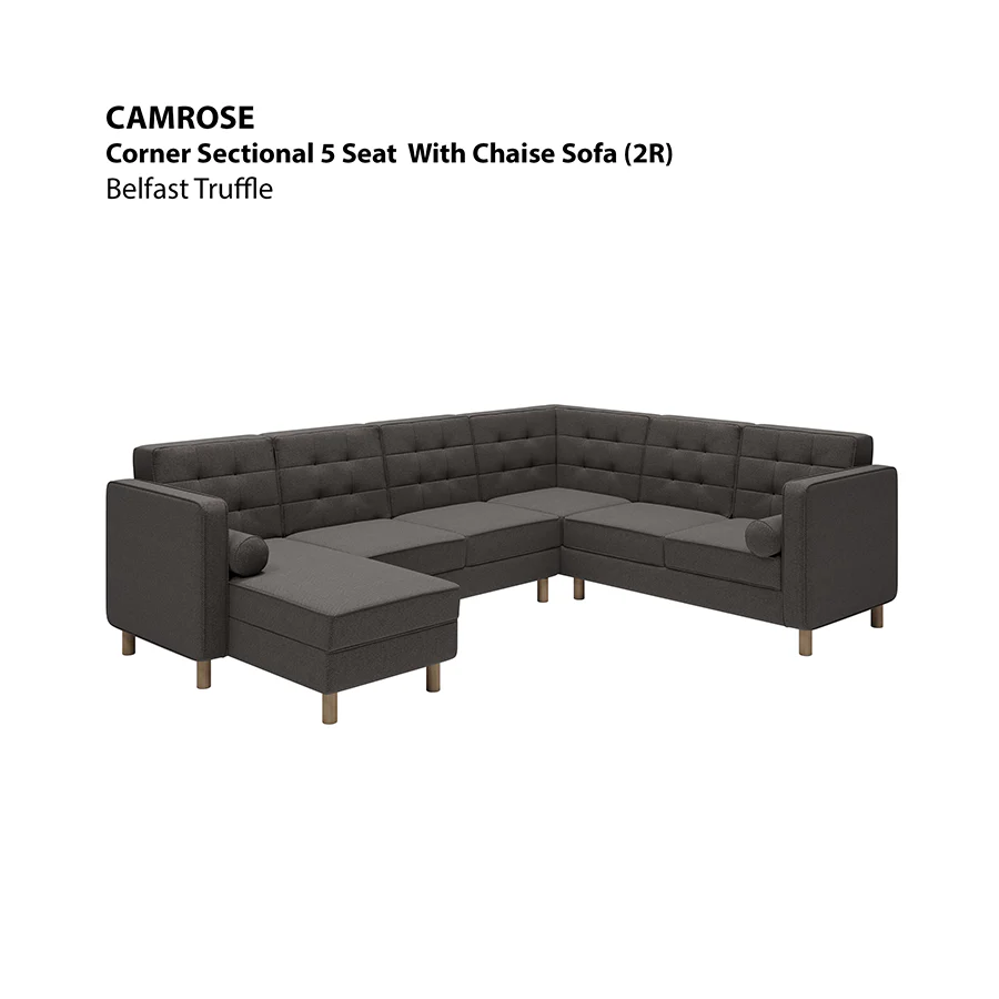 Camrose Corner Sectional 5 Seat with Chaise (2R) Sofa - Image 11