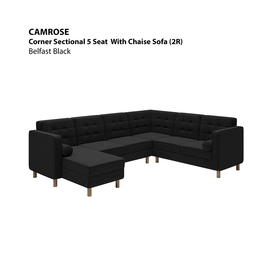 Camrose Corner Sectional 5 Seat with Chaise (2R) Sofa - Image 12