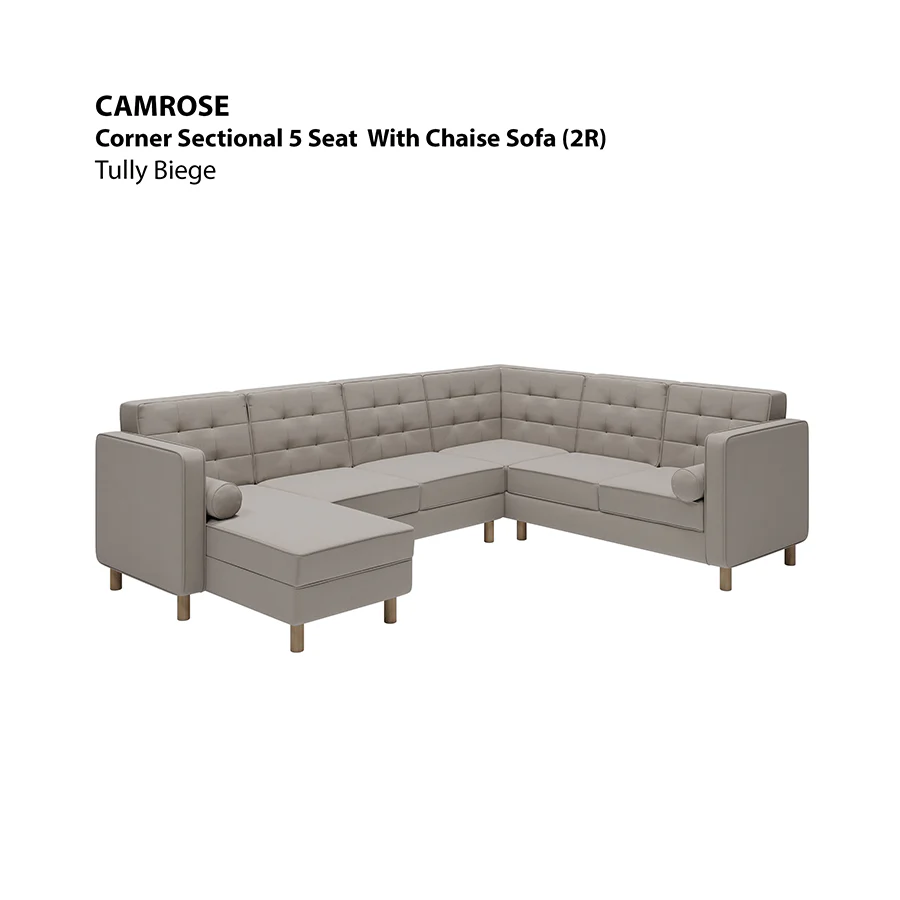 Camrose Corner Sectional 5 Seat with Chaise (2R) Sofa - Image 13