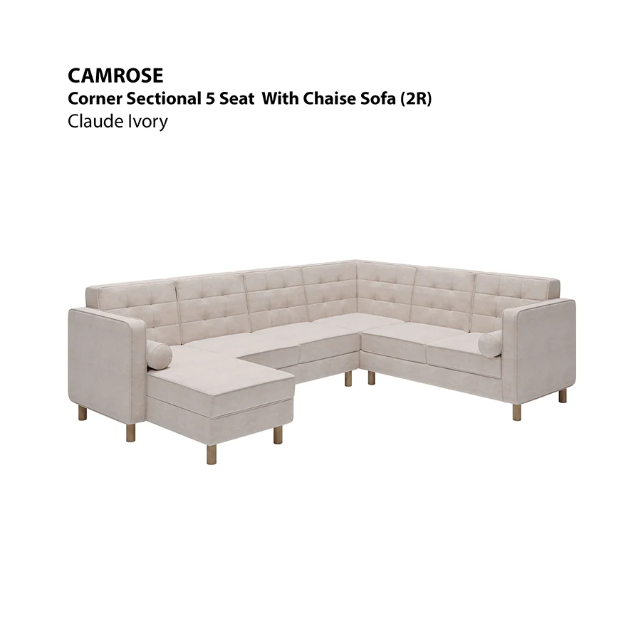 Camrose Corner Sectional 5 Seat with Chaise (2R) Sofa - Image 17