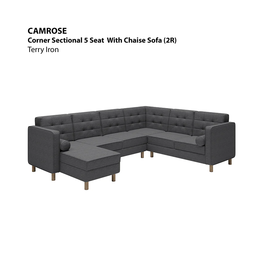 Camrose Corner Sectional 5 Seat with Chaise (2R) Sofa - Image 22