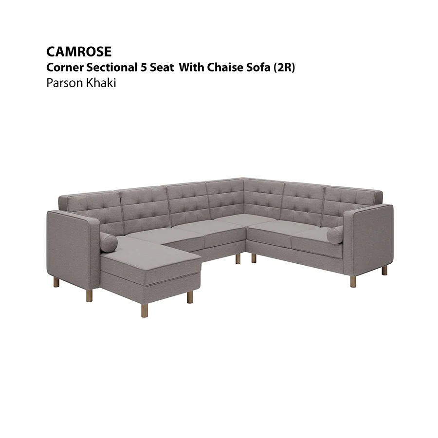 Camrose Corner Sectional 5 Seat with Chaise (2R) Sofa - Image 4
