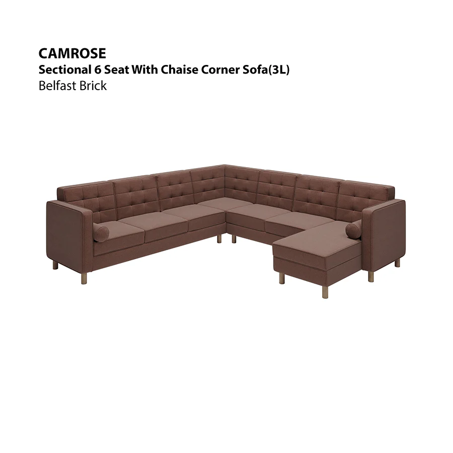 Camrose Sectional 6 Seat Corner with Chaise (3L) Sofa - Image 10