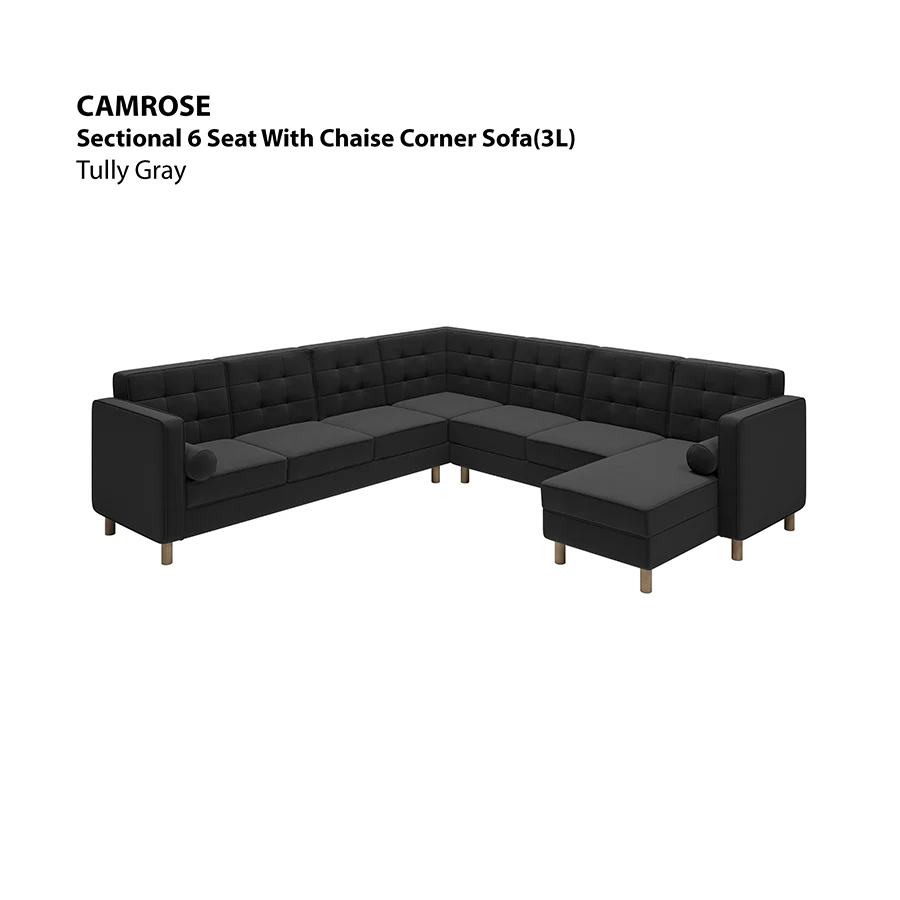 Camrose Sectional 6 Seat Corner with Chaise (3L) Sofa - Image 16