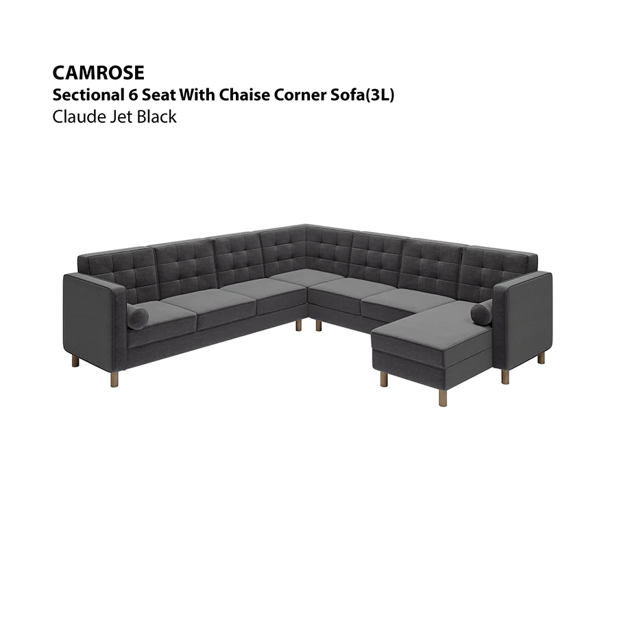 Camrose Sectional 6 Seat Corner with Chaise (3L) Sofa - Image 19
