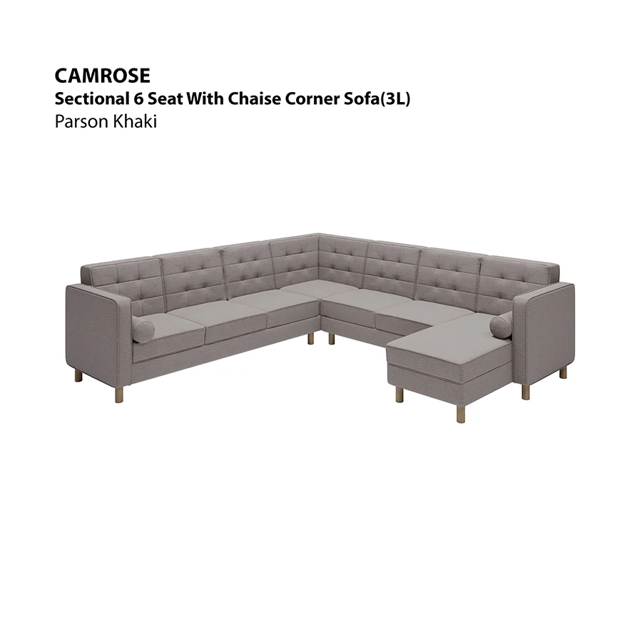 Camrose Sectional 6 Seat Corner with Chaise (3L) Sofa - Image 4