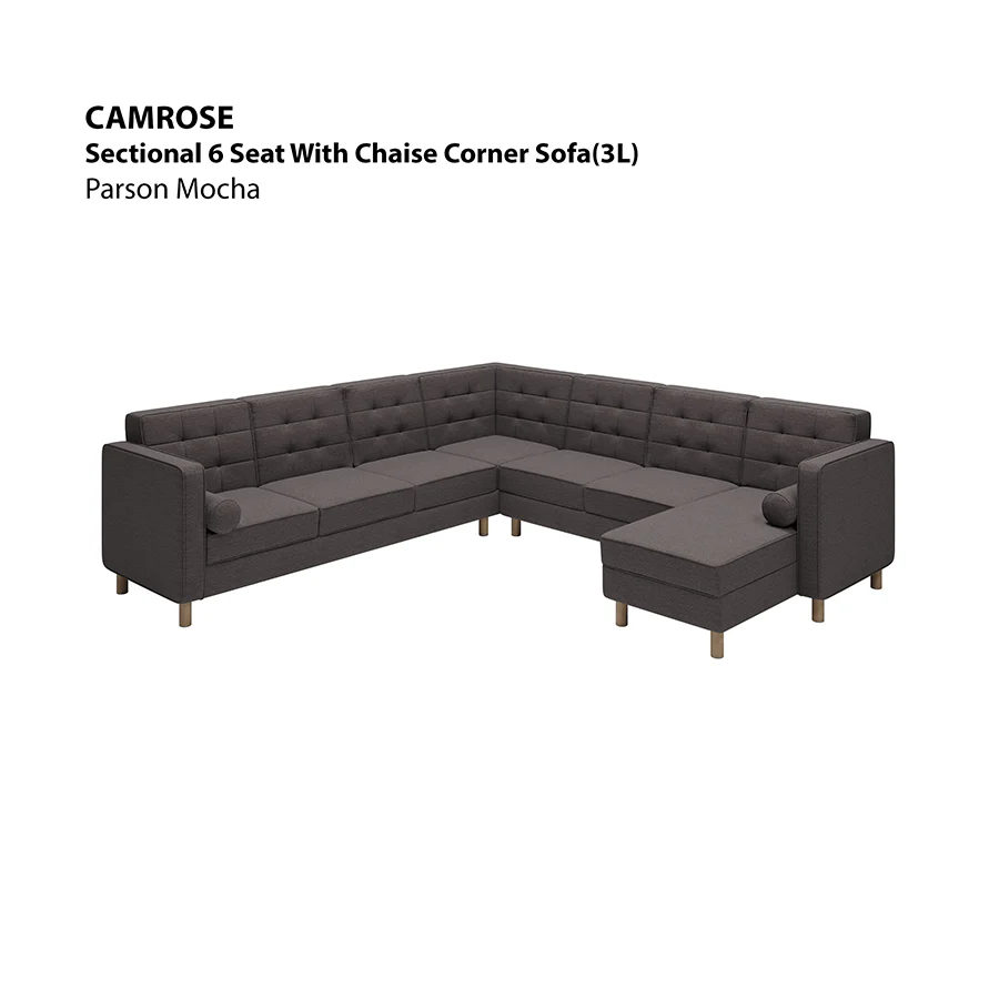 Camrose Sectional 6 Seat Corner with Chaise (3L) Sofa - Image 5