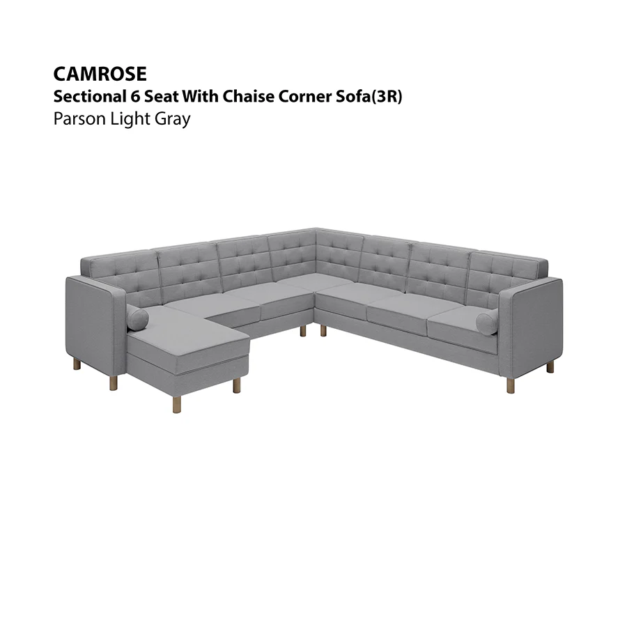 Camrose Sectional 6 Seat Corner with Chaise (3R) Sofa - Image 3